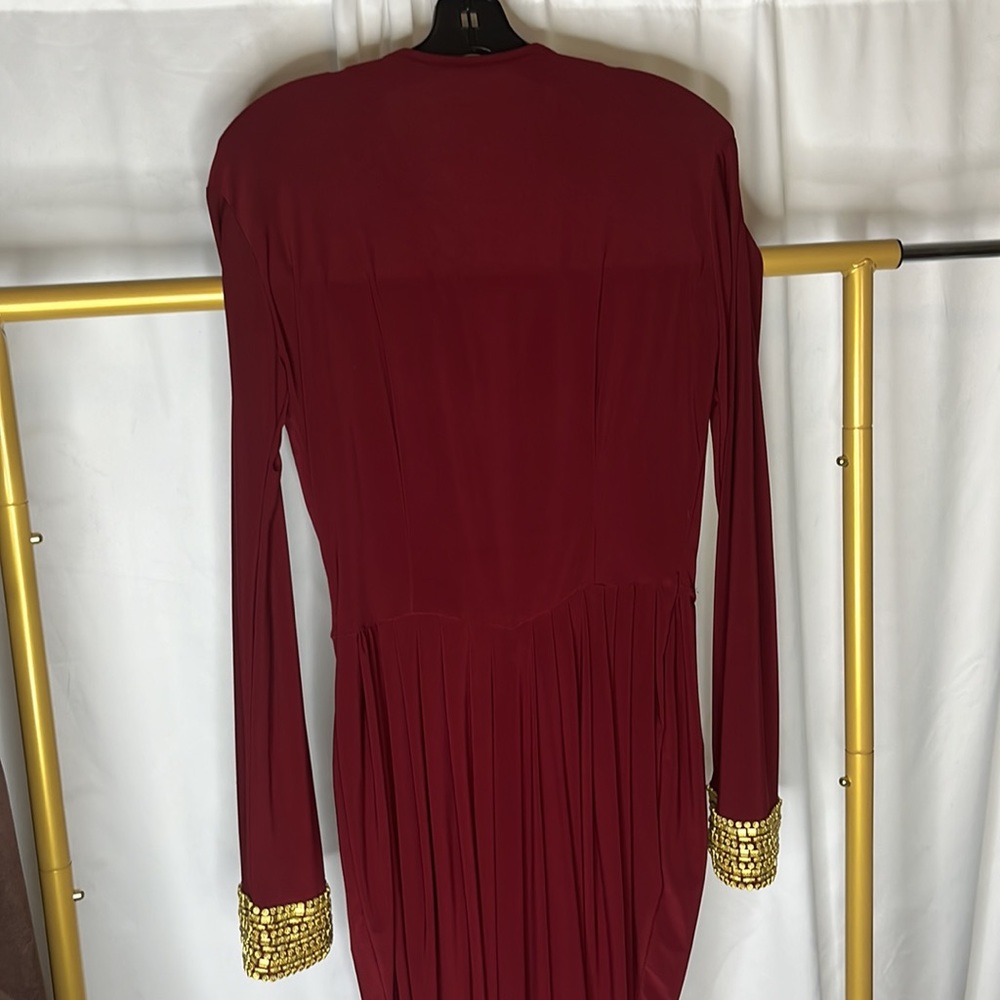 Queen Nerisa Wine Color Kaftan Gown 👑 Size Large with Morrocan beads - Picture 6 of 7